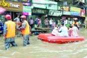 এক ঘণ্টার বৃষ্টিতে ছয় ঘণ্টার যানজট