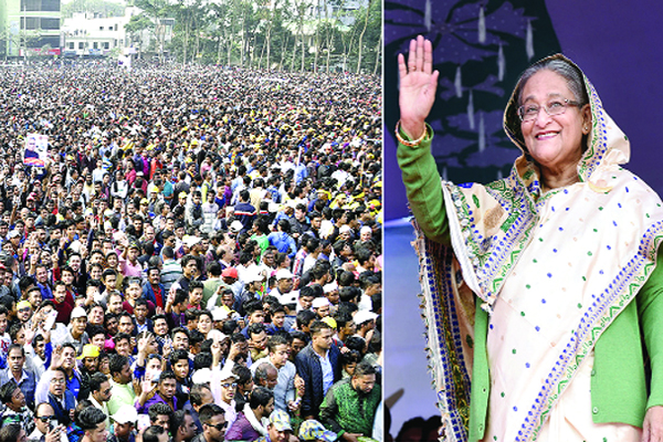 সিলেটে ভোটের অঙ্গীকার করালেন শেখ হাসিনা