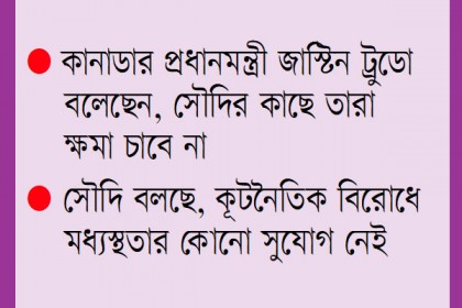 জোড়া লাগছে না সৌদি- কানাডা সম্পর্ক