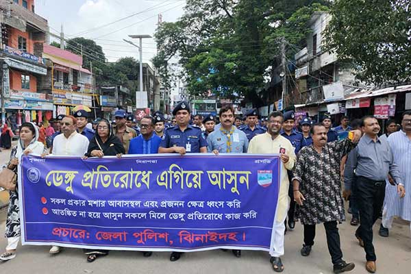 ঝিনাইদহে ডেঙ্গু প্রতিরোধে র‌্যালি