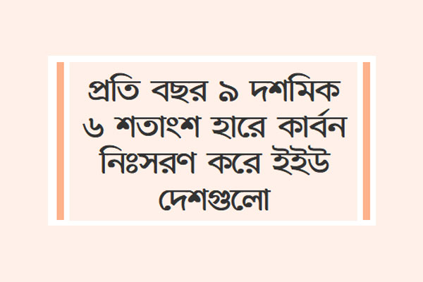 কার্বন নিঃসরণ শূন্যে নামাতে ঐকমত্যে ইইউ