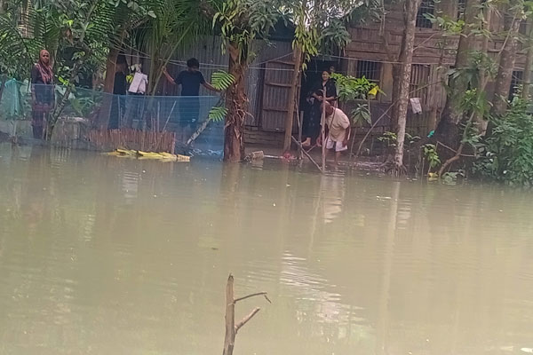 পিরোজপুরে ভেঙে গেছে বাঁধ, নিম্নাঞ্চল প্লাবিত