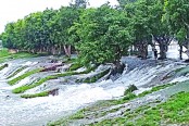 বাঁধ ভেঙে হাওরে ঢুকছে পানি