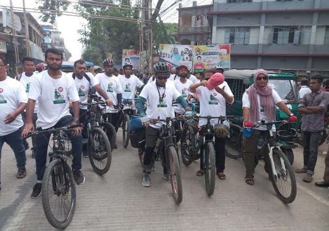 রামনাথের বাড়ি পুনরুদ্ধারে হবিগঞ্জে বাইসাইকেল শোভাযাত্রা 