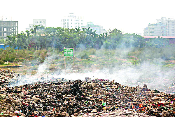 খোলা স্থানে ময়লা-আবর্জনা