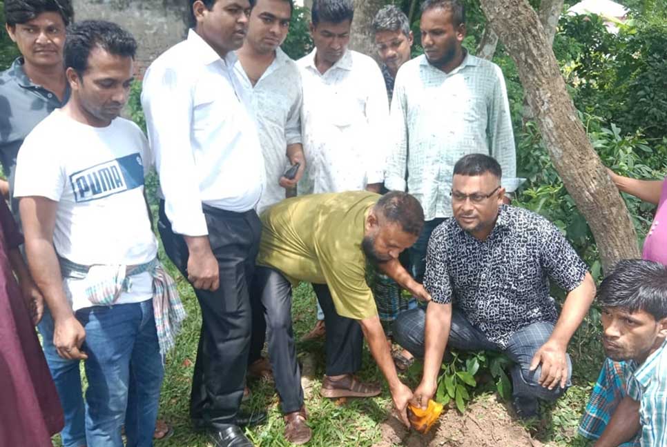 নলছিটিতে বজ্রপাত ঠেকাতে তালের বীজ রোপণ