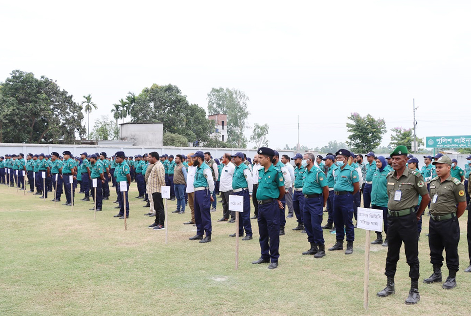 উপজেলা পরিষদ নির্বাচন উপলক্ষে অফিসার ও ফোর্সদের নিরাপত্তা ব্রিফিং অনুষ্ঠান