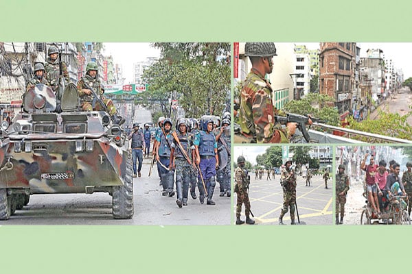 দেশজুড়ে সেনা মোতায়েন, চলছে কারফিউ