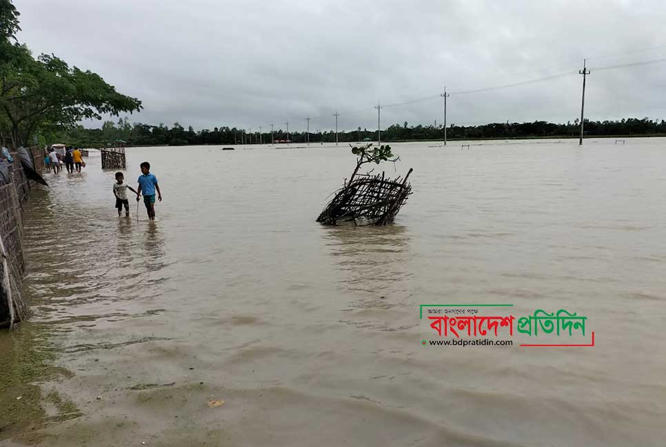 কুতুবদিয়ায় বৃষ্টির পানিতে জলাবদ্ধতা, বন্দি শতাধিক পরিবার