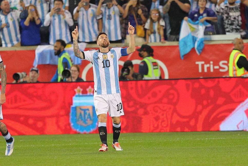 Messi scores first World Cup goal