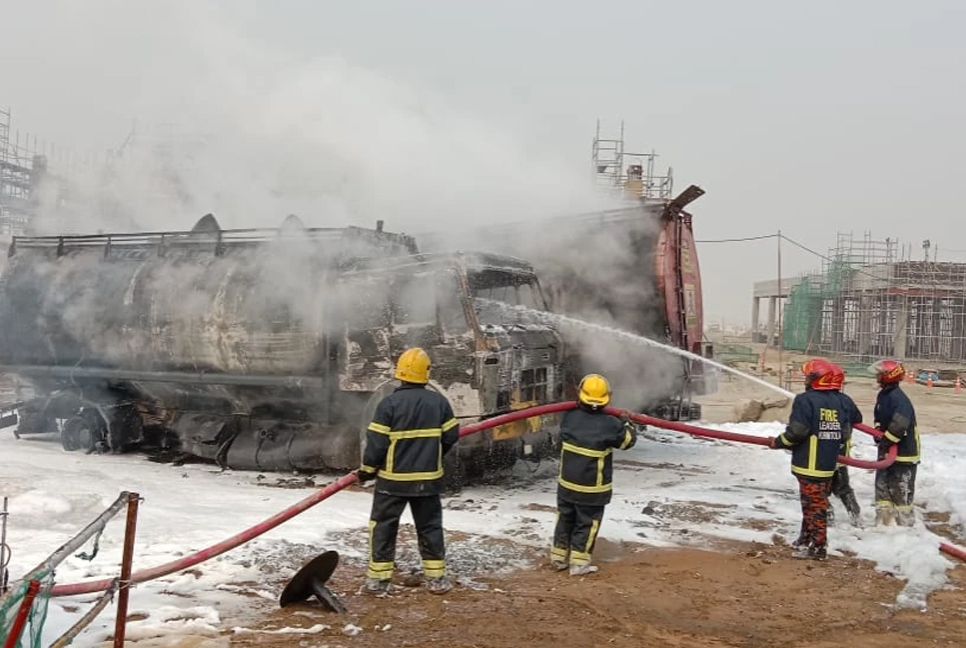 2 oil tanker trucks catch fire at Dhaka Airport’s 3rd terminal