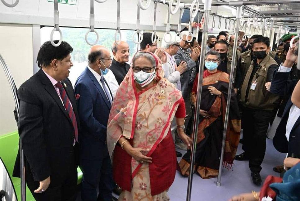 Sheikh Hasina first passenger of metro rail