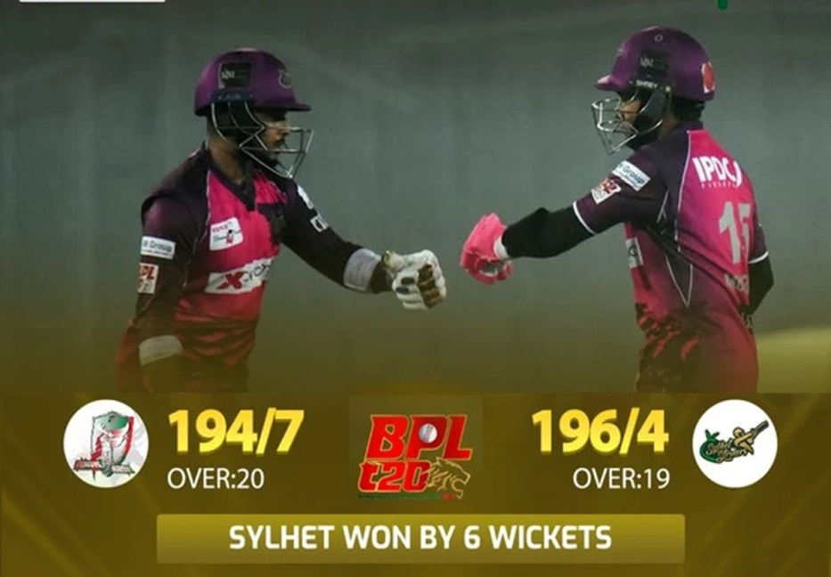 Sylhet beat Barishal in high scoring BPL match