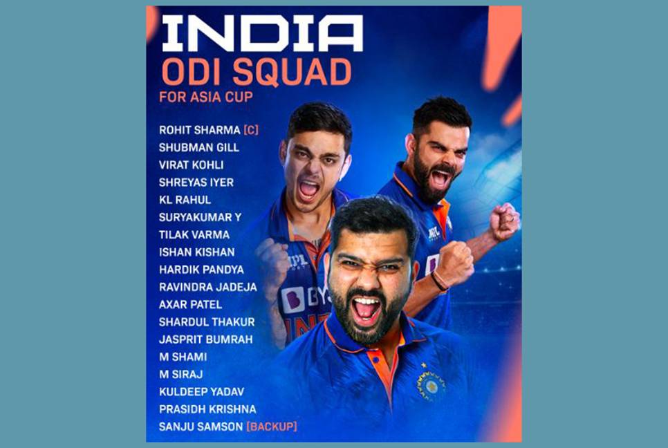 India’s Asia Cup squad announced