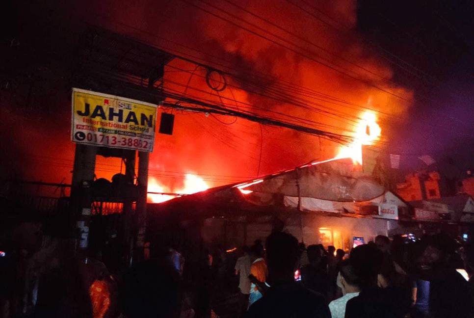 Massive fire at Mohammadpur Krishi Market