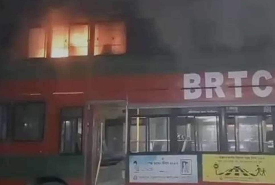 BRTC bus torched in Uttara