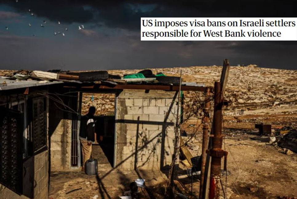 US issues visa ban on Israeli settlers who attacked Palestinians