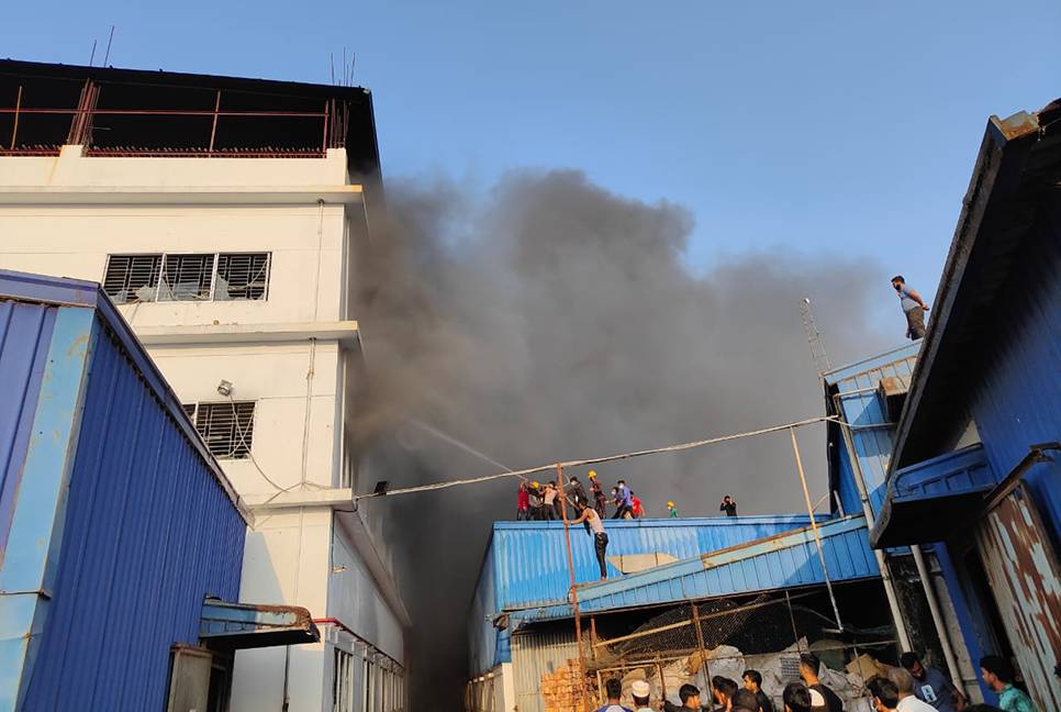 Gazipur sock manufacturing factory catches fire  
