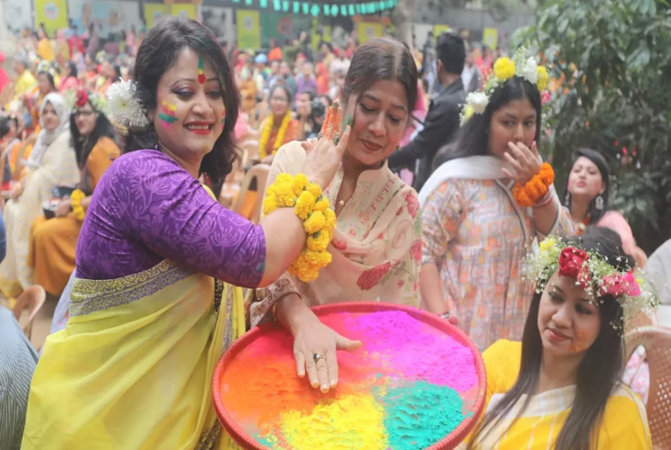 Pahela Falgun celebration going on with colour, joy, festivity 