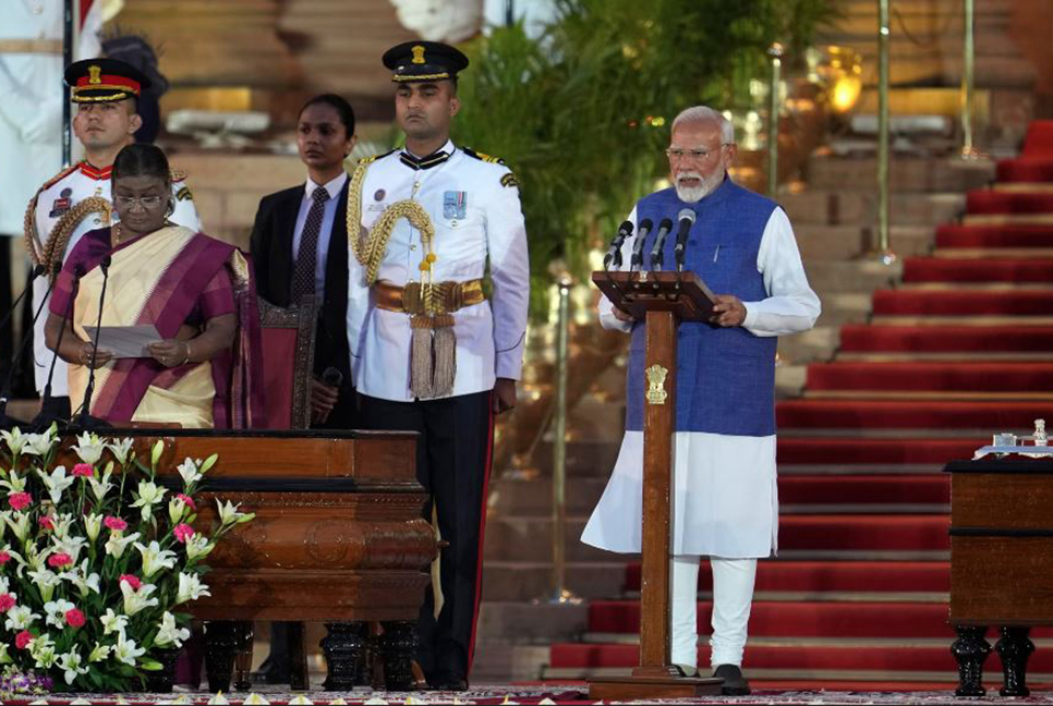 Modi takes oath for a 3rd consecutive term as India PM