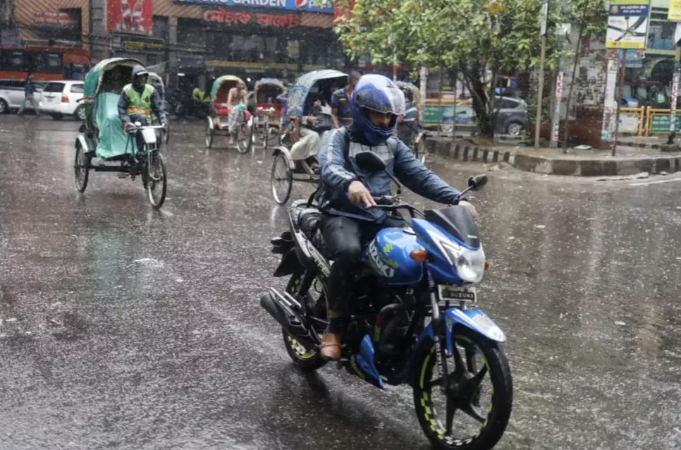 Rain and thundershowers across country over 24 hours